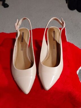 Collection B Blush Nude Pointed Toe Slingback Mule